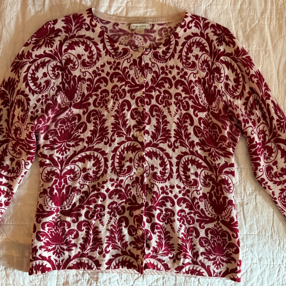Garnet Hill 100% Merino Wool cardigan, large